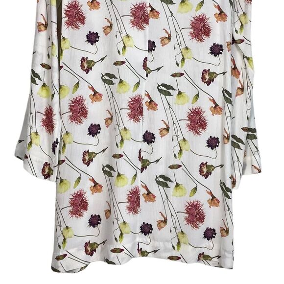 & Other Stories Deep V Open Back Floral Print Long Sleeves Mini Dress Size 6 NEW - Picture 9 of 13